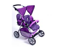 CHIC2000 Puppen-Zwillingsbuggy Tandem, Pflaume lila Kinder Ab 3-5 Jahren Altersempfehlung