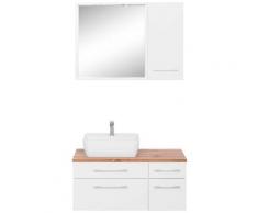 HELD MÖBEL Badmöbel-Set Davos, (3 St.), mit 2 Touch-LED-Einbauleuchten weiß Waschtische Badmöbel