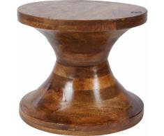 TOM TAILOR Hocker T-WOOD STOOL LOW, dekorativer aus Mangoholz, mit Knopfdetail beige Beistelltische Tische