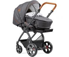 Gesslein Kombi-Kinderwagen FX4 Classic, schwarz/tabak mit Tragetasche C4 Next, grau meliert/Stern, Made in Germany; Kinderwagen schwarz Baby Ab Geburt Altersempfehlung