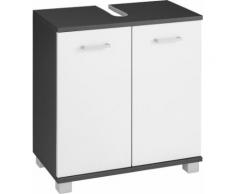 Schildmeyer Waschbeckenunterschrank Mobes, Breite/Höhe: 59,8/62,4 cm, Badschrank mit Doppeltür, durchgängiger Zwischenboden, Aussparung für Abwasserleitung weiß Bad-Waschbecken-Unterschränke Badmöbel
