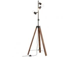 Brilliant Leuchten Stehlampe Woodhill, E27, 1 St., 1flg antik/schwarz braun BRILLIANT Stehleuchten