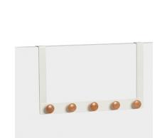 Zeller Present Türgarderobe, Scandi Look, mit 5 Haken braun Türgarderobe Kleideraufbewahrung Aufbewahrung Ordnung Wohnaccessoires