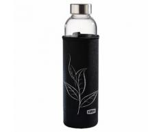 Xavax Glasflasche mit Sieb, Teeflasche, Trinkflasche, Flasche inkl. Neoprenhülle schwarz Kinder Aufbewahrung Küchenhelfer Haushaltswaren Schulartikel