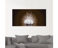 Artland Glasbild Magie der Lotus-Blume, Blumen, (1 St.) braun Glasbilder Bilder Bilderrahmen Wohnaccessoires
