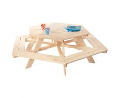 Pinolino Kindersitzgruppe Nicki, Picknicktisch, BxHxT: 162x162x50 cm braun Kinder Kinderstühle Kindermöbel