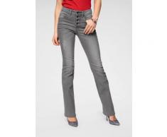 Arizona Bootcut-Jeans mit sichtbarer Knopfleiste, High Waist grau Damen Jeans