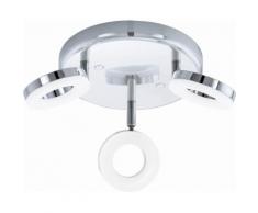 Eglo LED Deckenleuchte Badleuchte 3flg Ø 21 cm GONARO, silberfarben, chromfarben-weiß
