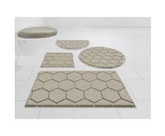 GRUND exklusiv Badematte Hexagon, Höhe 22 mm, rutschhemmend beschichtet, Hoch-Tief-Struktur, Made in Europe grau Badematten