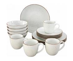 CreaTable Kombiservice VINTAGE NATURE, (Set, 16 tlg.), Mikrowellengeeignet weiß Geschirr-Sets Geschirr, Porzellan Tischaccessoires Haushaltswaren
