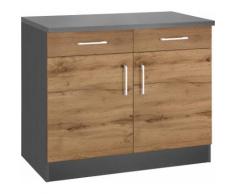 HELD MÖBEL Unterschrank Colmar, 100 cm, mit Metallgriff, für viel Stauraum grau Küchenserien Küchenmöbel