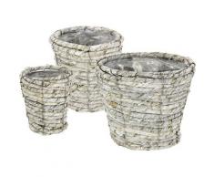 I.GE.A. Weidenkorb Weidenkorb, 3er Set grau Pflanzgefäße Blumenvasen Wohnaccessoires