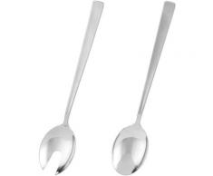RÖSLE Salatbesteck, (Set, 2 tlg.), Salatschöpfer in Profiqualität zum Servieren von Salaten, Beilagen und Früchten, fugenlos verarbeitet, Edelstahl 18/10, spülmaschinengeeignet silberfarben Salatbesteck Servierbesteck Besteck Messer Haushaltswaren