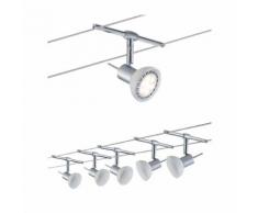 Paulmann LED Deckenleuchte Seilsystem Sheela Chrom matt mit 5 Spots max. 10W GU5,3, GU 5,3, 1 St. silberfarben Deckenleuchten SOFORT LIEFERBARE Lampen Leuchten