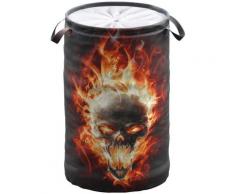 Sanilo Wäschekorb Totenkopf in Flammen bunt Badaccessoires