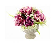 Kunstpflanze Arrangement Rosen in Pokal, lila, lila