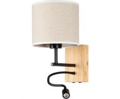 OTTO products Wandleuchte Emmo, E27-LED-Modul, 1 St., Warmweiß, Separate Lichtquellen, Flexarm mit LED Leseleuchte, Naturprodukt FSC-Zertifikat, Hochwertiger Lampenschirm, Made in Europe beige LED-Lampen LED-Leuchten SOFORT LIEFERBARE Lampen Leuchten