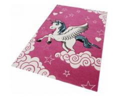 Kinderteppich EINHORN merinos rechteckig Höhe 13 mm maschinell gewebt, rosa, fuchsia