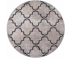 Paco Home Teppich Artigo 411, rund, 4 mm Höhe, Kurzflor, Vintage Design, In- und Outdoor geeignet, ideal im Wohnzimmer & Schlafzimmer grau Esszimmerteppiche Teppiche nach Räumen