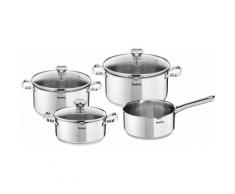 Tefal Topf-Set Duetto (Set 7-tlg), silberfarben, silberfarben