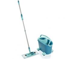 Leifheit Bodenwischer-Set Clean Twist M Ergo mobile, praktische Griffmulde, breite Öffnung am Henkel sowie Ausgieß-Hilfe sorgen für sauberes und leichtes Entleeren des Eimers (6 Liter) grün Wischer Reinigung Haushaltswaren