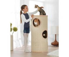 ABUKI Kratzbaum Tower, hoch, BxTxH: 46x46x100 cm beige Kratz- Kletterbäume Katze Tierbedarf