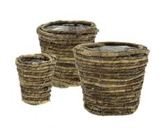 I.GE.A. Weidenkorb Weidenkorb, 3er Set braun Pflanzgefäße Blumenvasen Wohnaccessoires