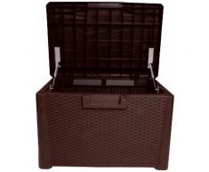 ONDIS24 Auflagenbox Nevada Kompakt, 120 Liter, Kunststoff braun Garten- Kissenboxen Gartenmöbel Gartendeko