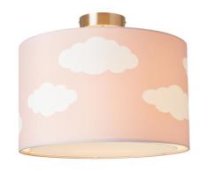 Lüttenhütt Deckenleuchte Wulkje, E27, Deckenlampe mit Wolken - Stoffschirm Ø 40 cm, rosa / weiß, Höhe 32 cm Kinder Kinderzimmerleuchten Lampen Leuchten