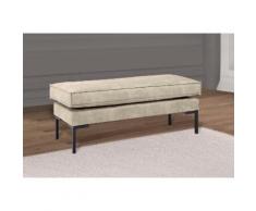 Leonique Hocker Drace, Sitzbank verziert mit einem umlaufenden Keder, schlanke Metallfüße, gepolstert beige Polsterhocker Sessel und Sofas Couches