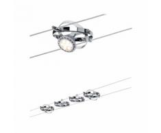 Paulmann LED Deckenleuchte Seilsystem Cardan Chrom mit 4 Spots max. 10W GU5,3, GU 5,3, 1 St. silberfarben Deckenleuchten SOFORT LIEFERBARE Lampen Leuchten