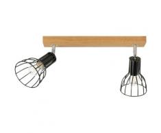 SPOT Light Deckenleuchte MEGAN WOOD, E14, Naturprodukt aus Eicheholz massiv, Nachhaltig - FSC-zertifiziert, Made in EU, E14-Fassung / exklusive Leuchtmittel schwarz Deckenspots Deckenleuchten Lampen Leuchten