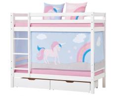 Hoppekids Etagenbett Einhorn, inkl. Vorhang-Set, Matratzen und Rollroste weiß Kinder Kinderbetten Kindermöbel