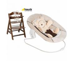 Hochstuhl Alpha+B, walnut, inkl. Bouncer 2in1, Hearts beige
