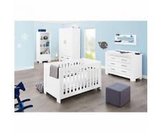 Komplett Kinderzimmer ICE groß, (Kinderbett, Wickelkommode breit und 2-türiger Kleiderschrank), weiß edelmatt
