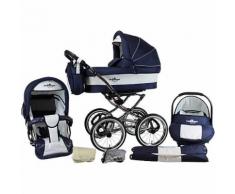Kombi Kinderwagen Venedig Nostalgie, 10 tlg., marine / white