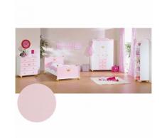 Komplett Jugendzimmer PRINZESSIN KAROLIN, 3-tlg. (Jugendbett, Kommode und 3-türiger Kleiderschrank), Fichte massiv/Weiß-Rosa lasiert