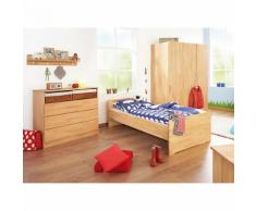 Jugendzimmer NATURA groß, 3-tlg. (Jugendbett, Kommode und 3-türiger Kleiderschrank), FSC®-zertifizierte Buche vollmassiv, geölt