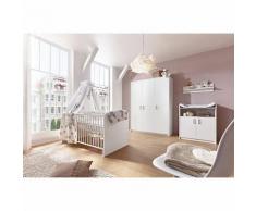 Komplett Kinderzimmer Classic White (Kombi-Kinderbett 70 x 140 cm mit Umbaukit, Wickelkommode und Kleiderschrank 3-trg.), Dekor weiß