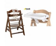Hochstuhl Alpha+B, walnut, inkl. Tray, white