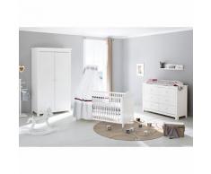 Komplett Kinderzimmer NINA extrabreit, (Kinderbett, Wickelkommode extrabreit und Kleiderschrank 2-trg.), Fichte weiß lasiert