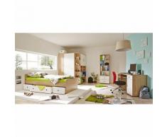 Komplett Jugendzimmer Corner, 4-tlg., (Einzelbett, Kleiderschrank, Kommode, Schreibtisch), Sonoma weiß