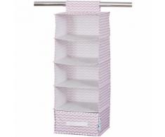 Hängeorganizer, 5 Fächer inkl. Schublade, rosa Chevron