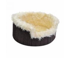 Aumüller Kuschelbett Kitty in braun mit abziehbarem Fellbezug - 43cm