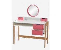 Frisiertisch & Schreibtisch für Mädchen, Schminktisch weiß/rosa/natur von vertbaudet