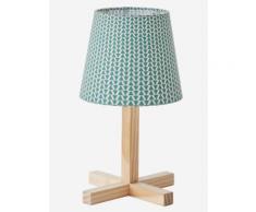 Nachttischlampe, Holz & Baumwolle natur/grün von vertbaudet