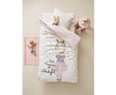 "Vertbaudet Bettwäsche-Set für Kinder "Mini Prinzessin" weiß/rosa Gr. 140x150 - 63x63"