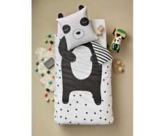 "Kinder Bettwäsche-Set "Freund Panda" weiß Gr. 140x200 - 63x63 von vertbaudet"