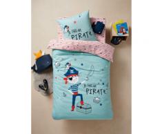 Vertbaudet Set aus Bett- & Kissenbezug „Pirat“ blau Gr. 140x200 - 50x75