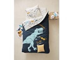 "Bettwäsche-Set für Kinder "Dinoland" tinte Gr. 140x150 - 63x63 von vertbaudet"